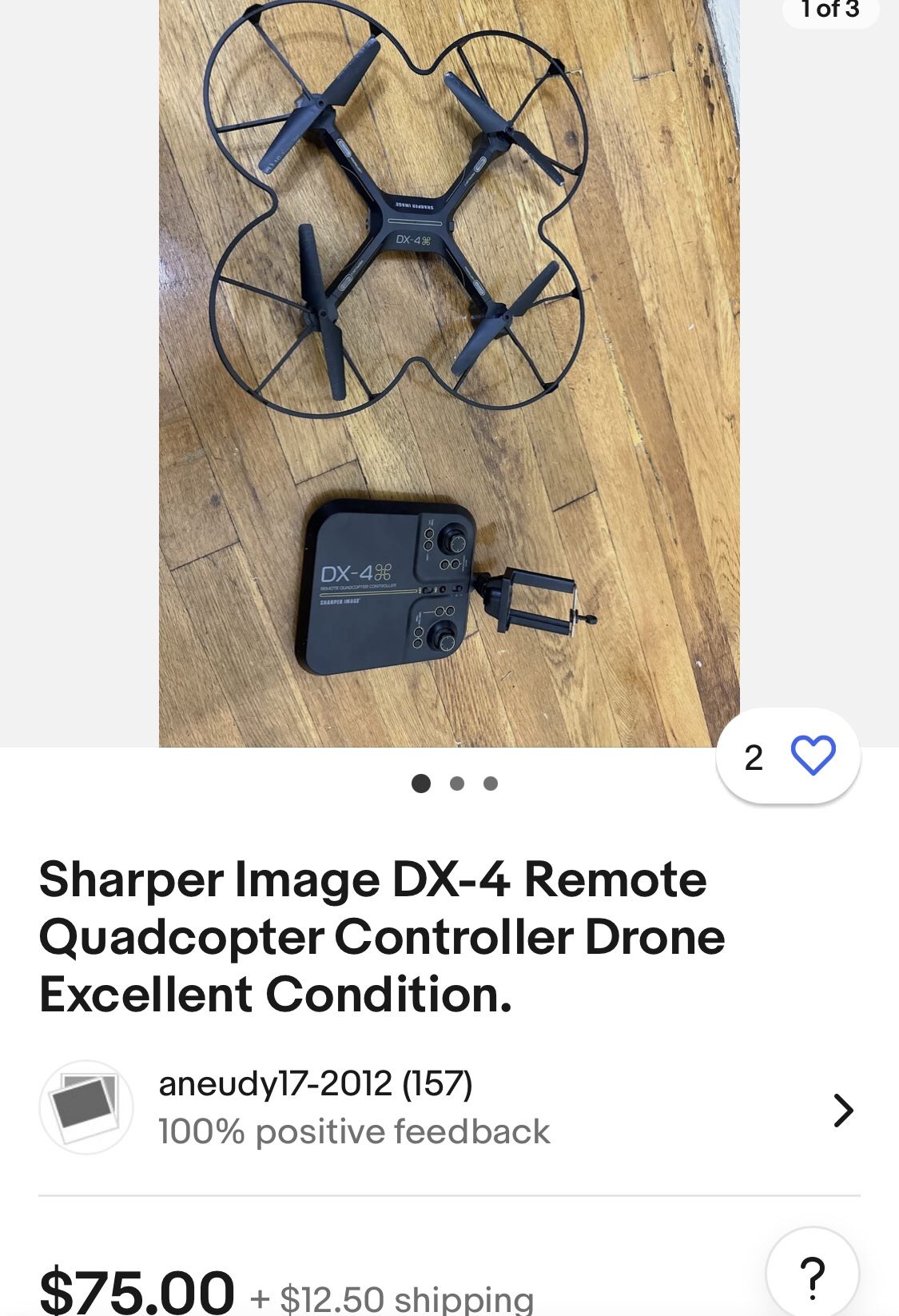 Sharper Image Drone W/Remote $25
