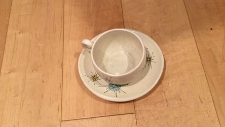 FRANCISCAN Color-Seal Vintage Tea Set (4) Starburst Pattern