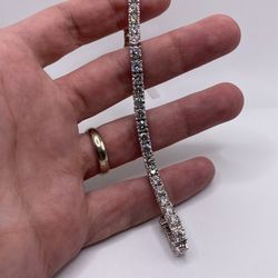 Diamond Tennis Bracelet (12.09 C.t) Certified!