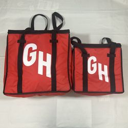 Lot Of 2 GrubHub Grub Hub Insulated Insulation Bags Zip Up
