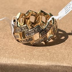 14k Gold Fill Cuban Ring - VVS CZ - Size 9 