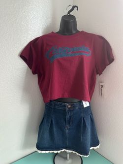 Set of T-Shirt & denim skirt-both XL-new with tags