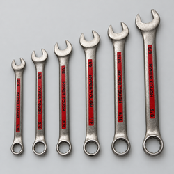 Custom Red & Silver SAE Wrench Set – Firefighter-Inspired