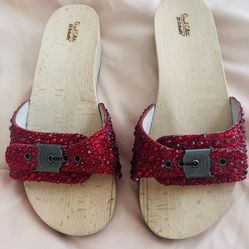 Stunning Red Crystal Embellished Dr Scholl’s Size 8