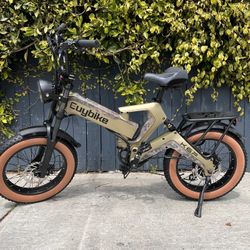 1500 Watt Folding Electric Ebike Hidden 25ah XL Battery, 30-35mph, 80 Mile Distance 