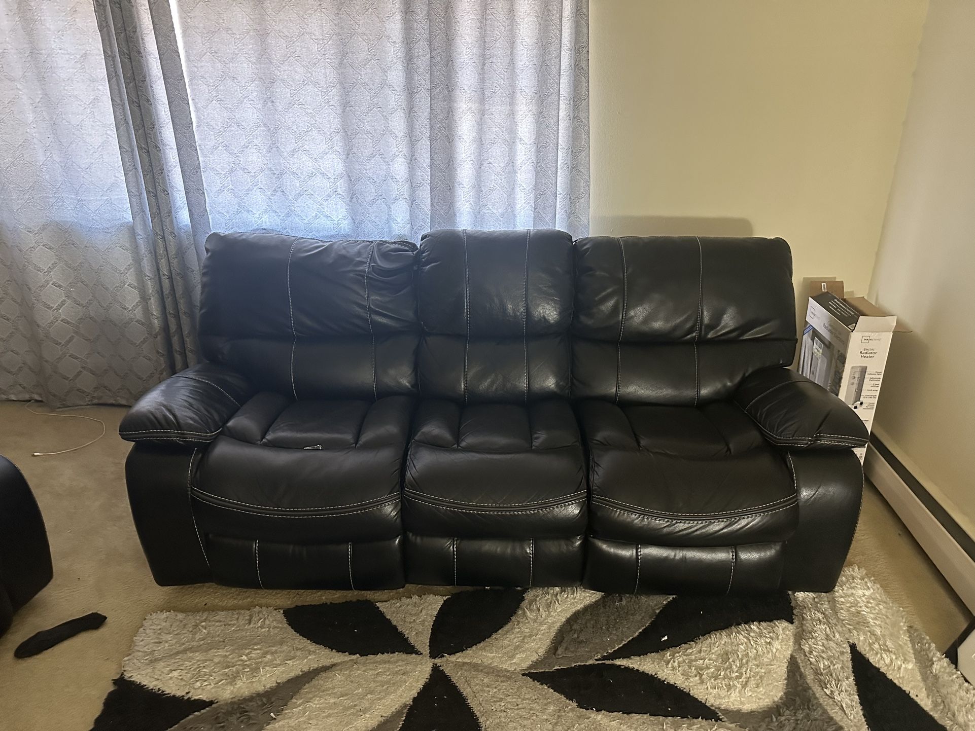 Plush Leather Loveseat And Couch