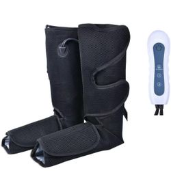 Leg Massager Foot and Calf Boots Wraps for Circulation and Relaxation (Black)