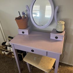 Purple Vanity And Bench