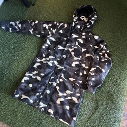 BAPE 1st Camo Long Parka Jacket – Black/White/Gray