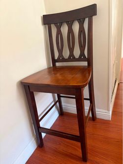 4 solid chestnut wood chairs