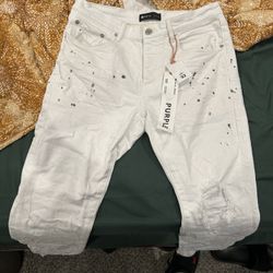 Purple Jeans P001 Optic White Paint Blowout