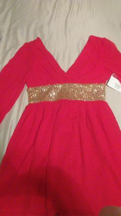 Red/Gold Sequin Dress