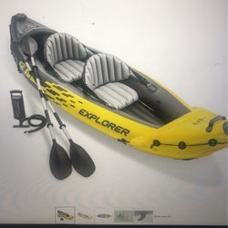 Intex K2 Explorer Inflatable Kayak Dry With Oars And Pump 
