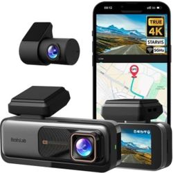 4K Dash Cam Front and Rear, 170° Ultra Wide Dashcam with ADAS, Night Vision, 24/7 Parking Mode, Sony IMX415 Sensor, WDR, Free 64GB SD Card, 5G/2.4G Wi