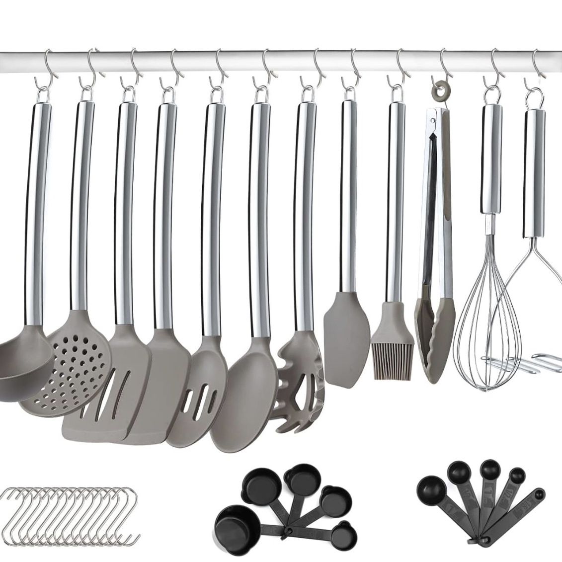 38 Piece Silicone kitchen Cooking Utensils Set with Utensil Rack, (never  Used) for Sale in Brooklyn, NY - OfferUp