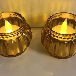 Amber Tea light Candle Holder- Set Of 6