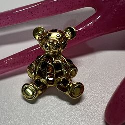 TEDDY BEAR Pin Brooch with Rhinestones Vintage 