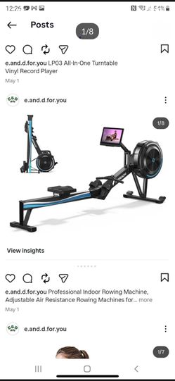Professional Indoor Rowing Machine, Adjustable Air Resistance Rowing Machines for Home, Ergonomic Comfort Seat, Performance Monitor and Device Holder,