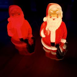2 Vintage Santa Lamps