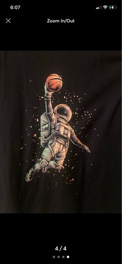 Kids Black Astronaut Basketball Graphic T-Shirt