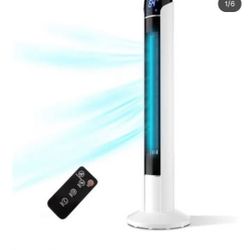 Uthfy JTF-02-R 36” Oscillating Tower Fan, 36 inches, White