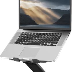 Adjustable Laptop Stand for Desk, Metal Foldable Laptop Riser, Portable Laptop Holder, Ventilated Cooling Computer Notebook Stand Compatible with 10-1
