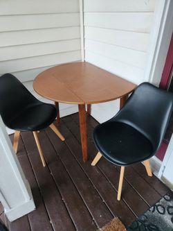 Table and two chairs