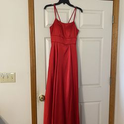 Red Floor Length Dress