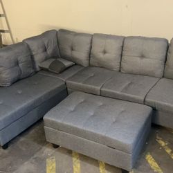 BRAND NEW SECTIONAL COUCH WITH OTTOMAN INCLUDED