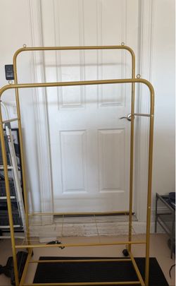 Gold clothing rack