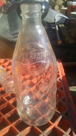 Old pepsi cola glass bottle