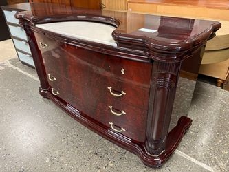 FULGINI ORILIO Made in Italy Ornate 4-Drawer Low Dresser w/ Mirror