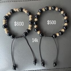 Traxnyc Gold & Onyx Brad Bracelet