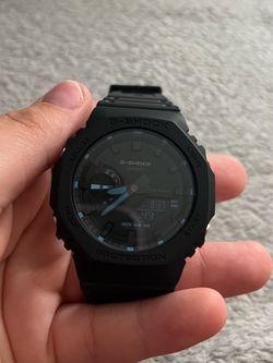 Casio G-Shock Watch - Matte Black & Neon Blue