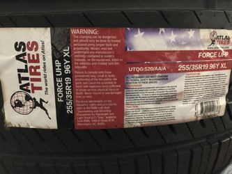 Brand New Tires (1) Atlas Force UHP (255/35R19XL) (Single) ($92)
