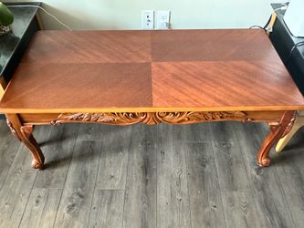Vintage Wooden Coffee Table & 2 End Table Set