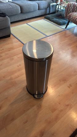 Metal trash can
