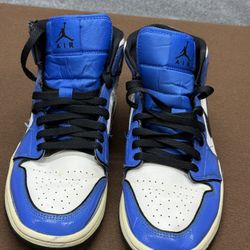 Nike Air Jordan 1 Mid Signal Blue DD6834-402, US Men Size 8.5 Sneakers Shoes