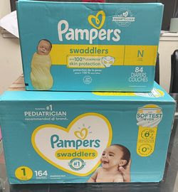 Brand New Size NB/1 Pamper Brand/Luv Diapers & 8 New Cans Of Enfamil Baby Formula