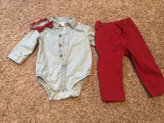 Cat & Jack Baby Outfit with Bow tie Size 12 months