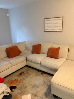 Cream Fabric Sectional Sofa