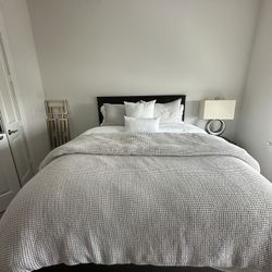 Queen Bedroom Set (bed, mattress, dresser/mirror, chest + nightstand)