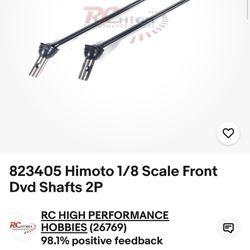 CVD SHAFTS 1/8 th Scale