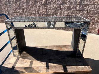 Mirrored Console Table with Studded Frame