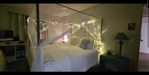 BED FRAME ONLY WITH CANOPY COVER