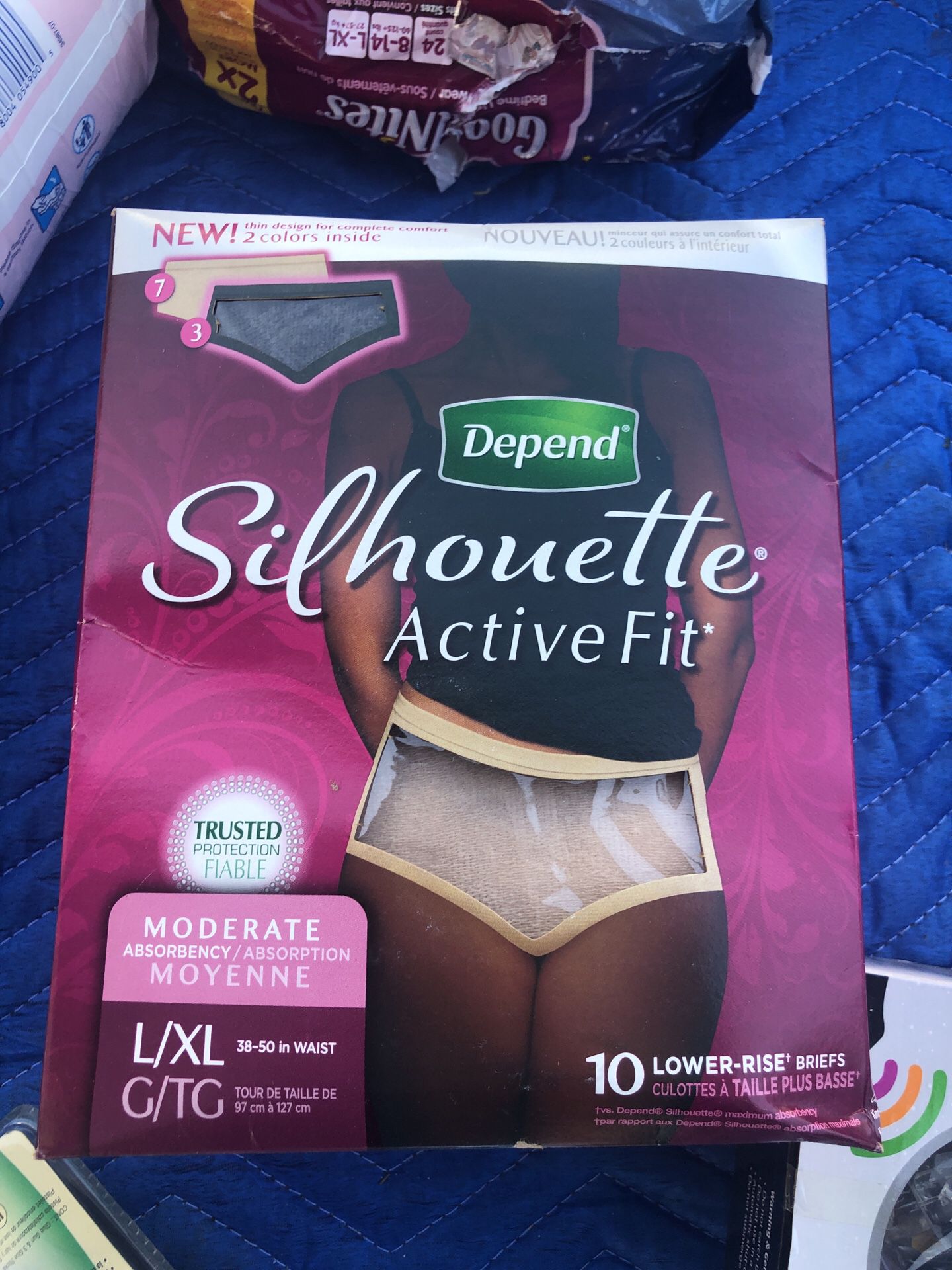 Depend Silhouette Active Fit Incontinence Underwear for Women, Moderate  Absorbency, L/XL, 3 Colors, 10 count for Sale in Norwalk, CA - OfferUp