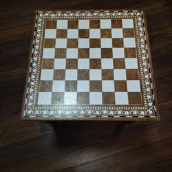 Vintage Wood Chess Table 