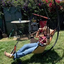 Hammock Chair Swing Hanging Rope Net Chair Porch Patio Outdoor