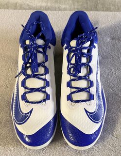 Nike Alpha Huarache Elite 4 Low Mens Size 15 Baseball Cleats White Hyper Royal