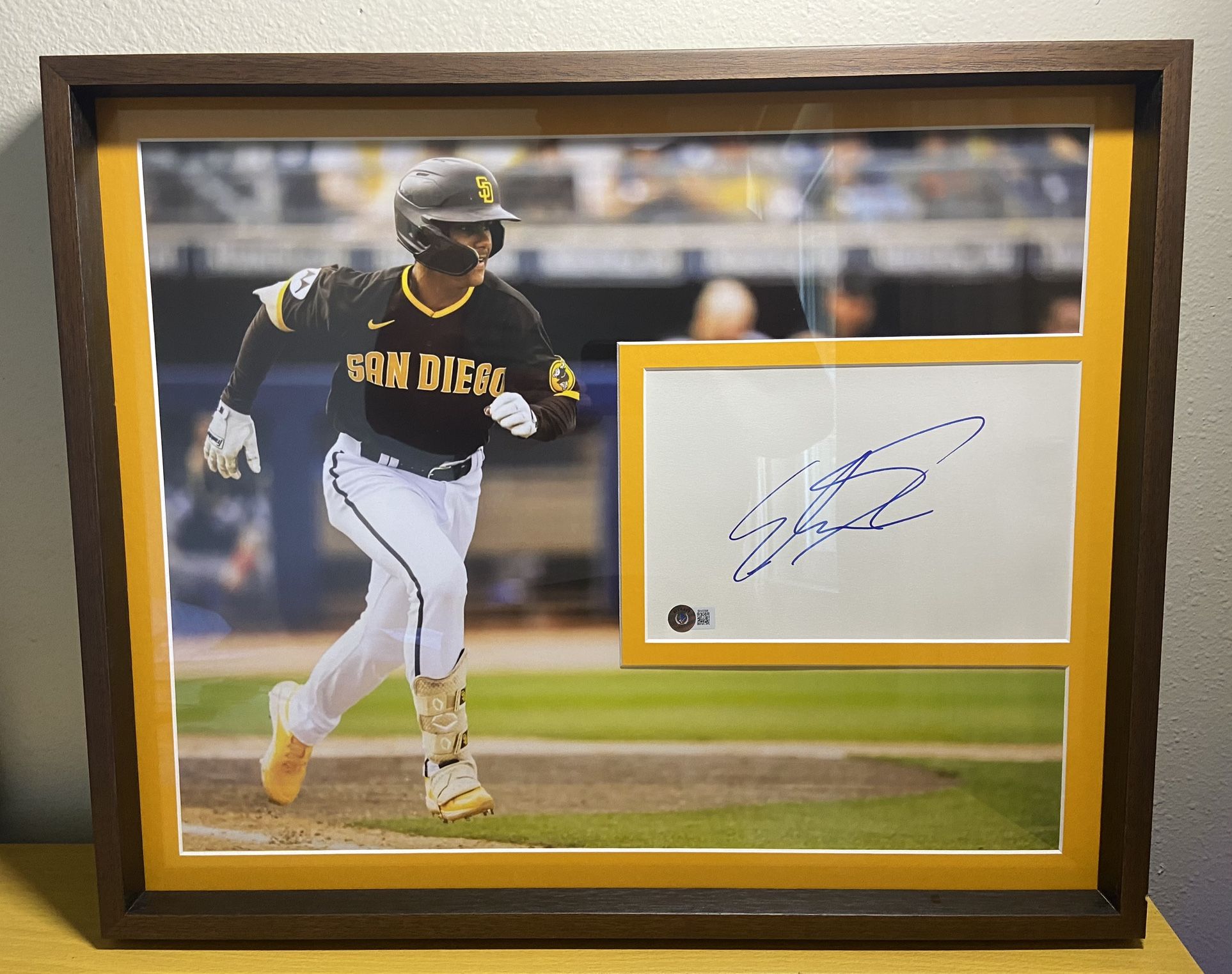 San Diego Padres Catcher Ethan Salas 16x20 Custom Framed Photo/Autograpgh